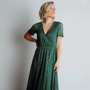 Baltic born Green Lace Maxi Dress, size XL